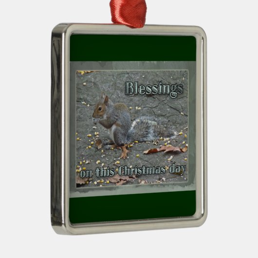 Graue Eichhörnchenweihe Ornament Aus Metall (Rechts)