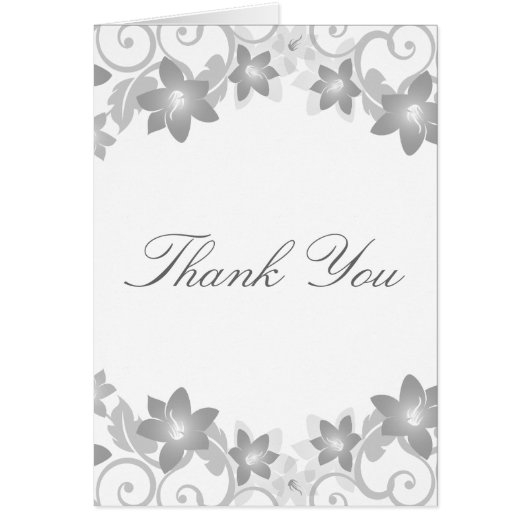 Graue einfache Blüte Danke-Card (Vorne)
