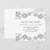 Graue, einfache Blüte Save the Date laden ein Einladung (Vorne/Hinten)