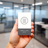 Graue einfache generische Logo QR Code Business Ca Visitenkarte