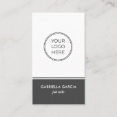 Graue einfache generische Logo QR Code Business Ca Visitenkarte (Vorderseite)