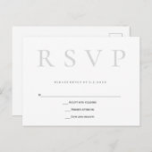 Graue, einfache Hochzeitskarten rsvp Einladungspostkarte (Vorne/Hinten)