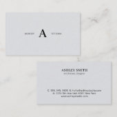 Graue, einfache minimale Berufliche Visitenkarten Visitenkarte (Vorne/Hinten)