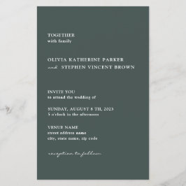 Graue, einfache Typografie - Moderne Hochzeitseinl Flyer