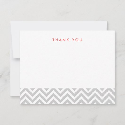 Graue, einfache Zickzack Dankeschön-Karten Mitteilungskarte (Vorderseite)
