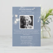 Graue Einladung zur Gedenkfeier (Stehend Vorderseite)