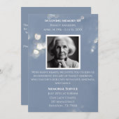 Graue Einladung zur Gedenkfeier (Vorne/Hinten)