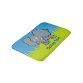 Graue Elefant Cartoon Badematte (Schrägansicht)