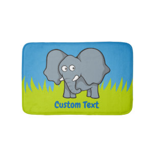 Graue Elefant Cartoon Badematte