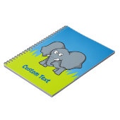 Graue Elefant Cartoon Notizblock (Linke Seite)