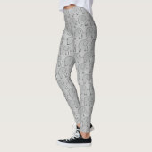 Graue Elefant Illustriertes Muster Leggings (Links)