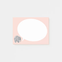 Graue Elefant mit Sprechblase auf Muschel Rosa