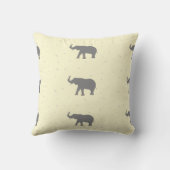 Graue Elefant-Silhouette Kissen (Rückseite)