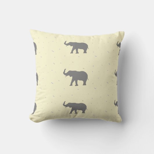 Graue Elefant-Silhouette Kissen (Vorderseite)