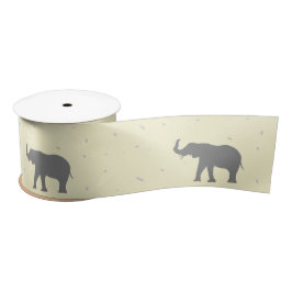 Graue Elefant-Silhouette Satinband