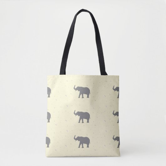 Graue Elefant-Silhouette Tasche (Vorderseite)