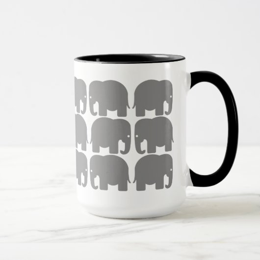 Graue Elefant-Silhouette-Tasse Tasse (Rechts)