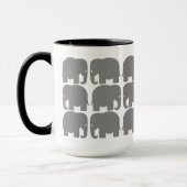 Graue Elefant-Silhouette-Tasse Tasse (Links)