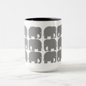 Graue Elefant-Silhouette-Tasse Tasse (Zentrum)