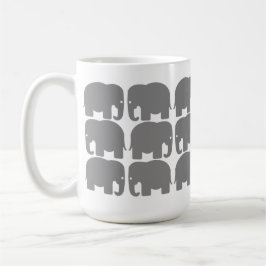 Graue Elefant-Silhouette-Tasse Tasse