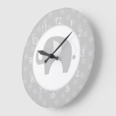 Graue Elefant-Uhr Große Wanduhr (Winkel)