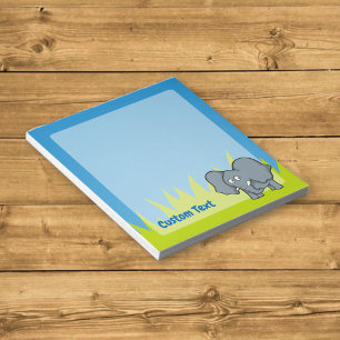 Graue Elefanten-Cartoon-Notizblock Notizblock