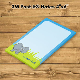 Graue Elefanten-Cartoon Post-it Klebezettel