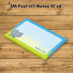 Graue Elefanten-Cartoon Post-it Klebezettel