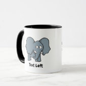 Graue Elefanten-Cartoon-Tasse Tasse (Vorderseite Links)