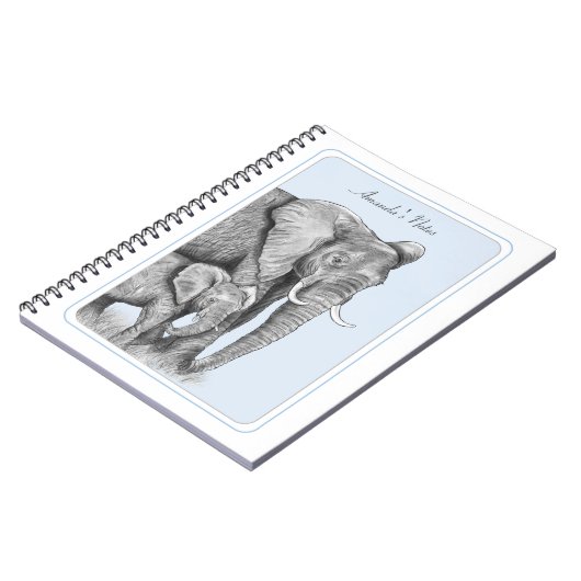 Graue Elefanten Personalisiert Notizblock (Linke Seite)