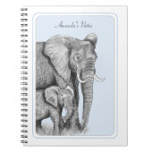Graue Elefanten Personalisiert Notizblock (Vorderseite)