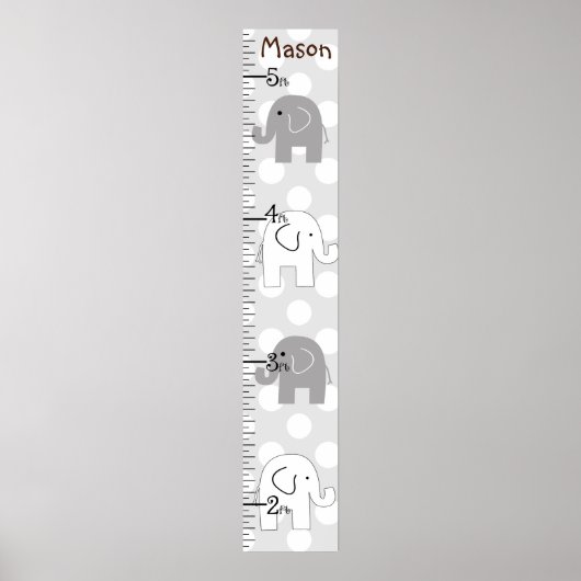 Graue Elefanten Wachstum Chart jeden Farbhintergru Poster (Vorne)