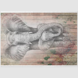 Graue Elefantenfamilie Wasserfarbe Seidenpapier