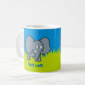 Graue Elefantenkaffee Cartoon Tasse (Vorderseite Links)