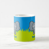 Graue Elefantenkaffee Cartoon Tasse (Mittel)