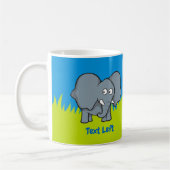 Graue Elefantenkaffee Cartoon Tasse (Links)
