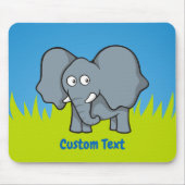 Graue Elefantenmaus Cartoon Mousepad (Vorne)