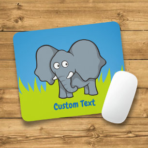 Graue Elefantenmaus Cartoon Mousepad