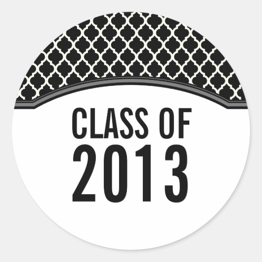 Graue Elegant Abschluss Sticker (Vorderseite)