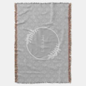 Graue Elegant Damask Personalisierte Knochendecke Decke (Vorderseite Vertikal)