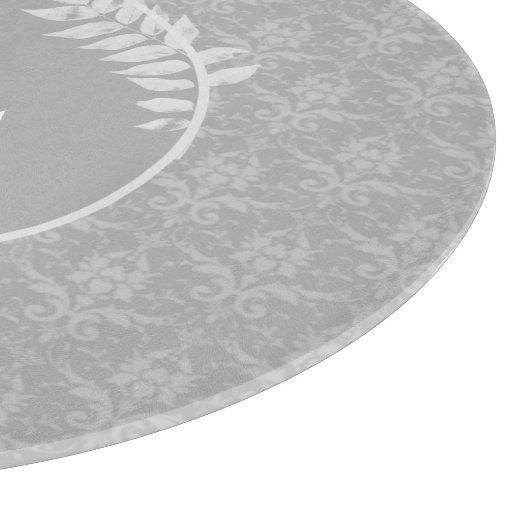 Graue Elegant Damask Personalisierte Schneidplatte Schneidebrett (Ecke)