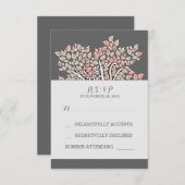Graue, elegante alte Baumzweige Hochzeit RSVP-Kart RSVP Karte (Vorne/Hinten)