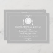 Graue Elegante Hochzeit Probe Dinner Einladung (Vorne/Hinten)