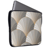 Graue Elemente mit goldener Kontur. Nahtloses Must Laptopschutzhülle (Vorne Rechts)