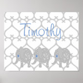 Graue Elephant Baby Kinderzimmer Art Poster (Vorne)