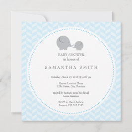 Graue Elephant Babydusche Einladung