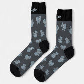 Graue Elephant Cartoon Pattern Socks Socken (Linkes Detail)