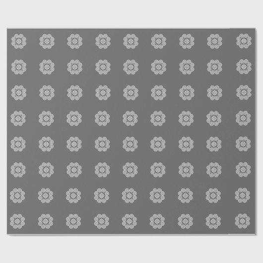 Graue Elephant Muster Hmong Wrapping Paper Geschenkpapier (Flach)