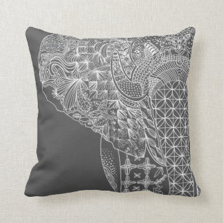 Graue Elephant Pattern Throw Pillo Kissen