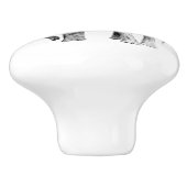 Graue Elephant realistische Grafik Keramikknauf (Seitenansicht)